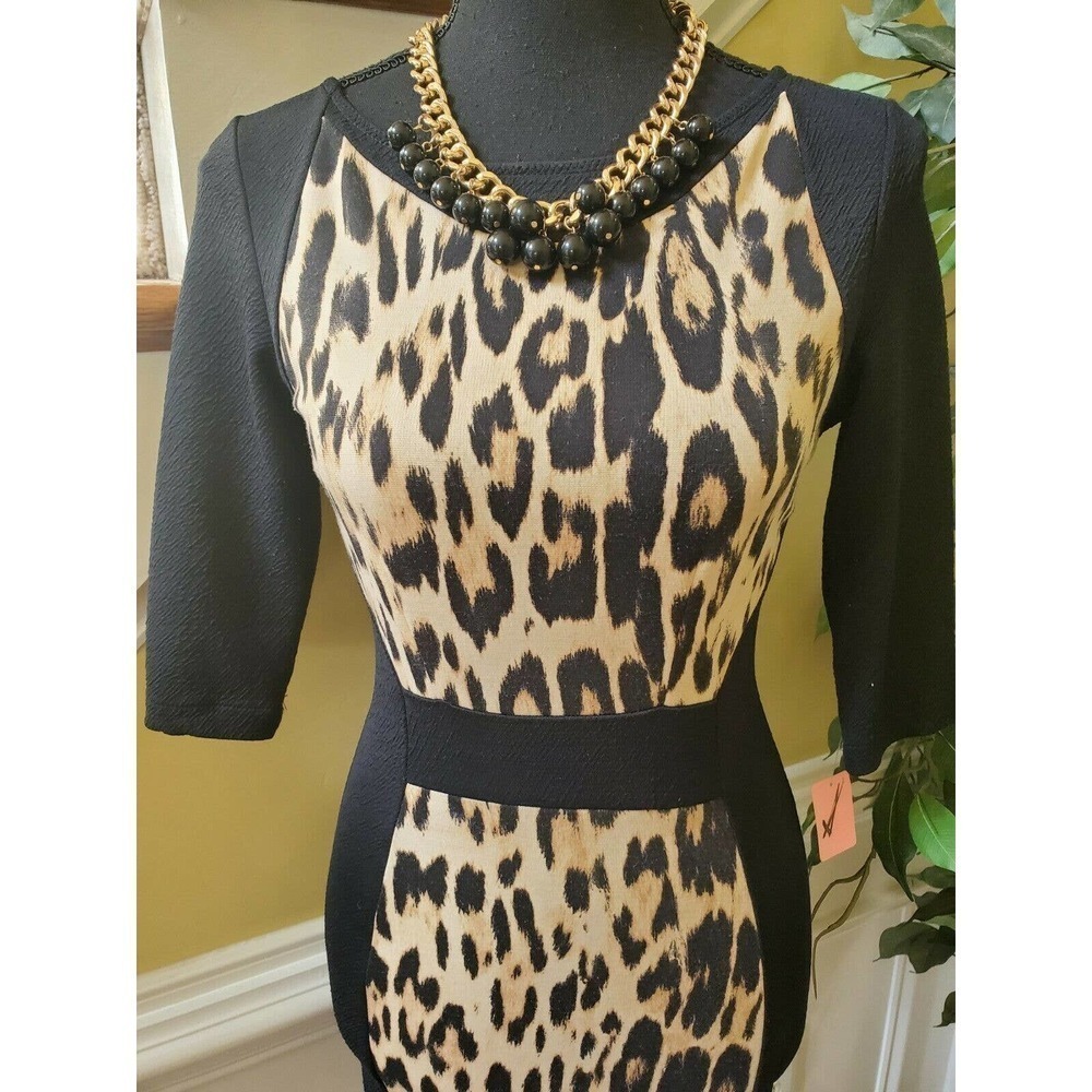 Zara W&B Collection Animal‎ Print Dress- Small - Picture 2 of 8